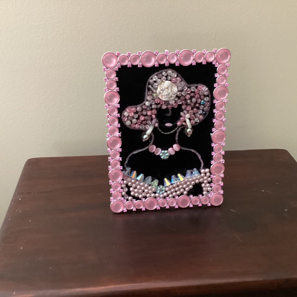 Handcrafted jewelry art Lady pink iridescent beads earrings necklace pearls - Picture 7 of 9